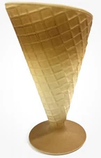 Vintage Italian Mid Century Ice Cream 6.5” Desert Glass Waffle Modern Shape Cup