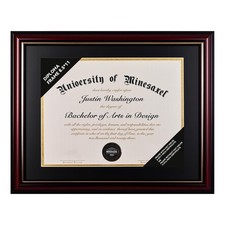 Solid Wood Diploma Frame 8.5 x 11 Certificate Frames with Black Mat or 11x14 ...