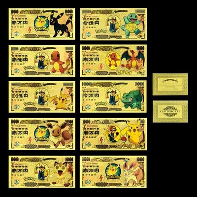 Goldfolie Karten  im Banknoten Design + Zertifikat