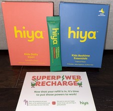 Hiya Kids Daily Strawberry Flavor Iron , Kids Bedtime Essentials 30 Chewables