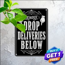 Please Leave All Deliveries Here Courier Courier Box Metal Tin Sign
