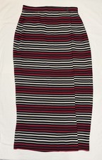 CHAUS Women's Long Wrap Skirt, 8, Multicolor Stripes, Lined see Description