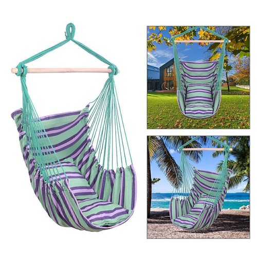 Chair Hanging Rope Swing Hammock Outdoor Porch Patio Yard Seat Mul Colors - Picture 4 of 28