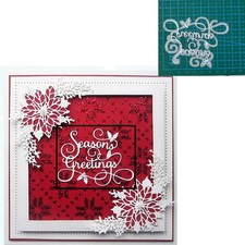 SEASONS GREETINGS Die - 8.8 x 6.5cm - For Card Making Scrapbooking Paper Craft