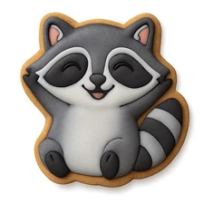 Joyful Raccoon Cookie Cutter - 4x3.5" Fun Kitchen Baking Design