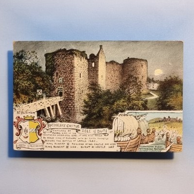 Insel Bute Rothesay Schloss Postkarte um 1910 R P Phillimore Künstler Norwegen Flotte