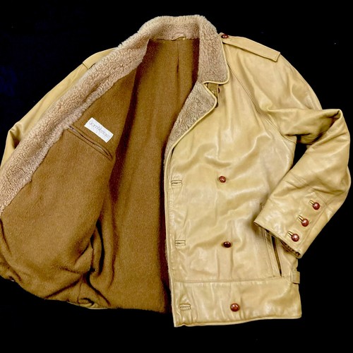 Rare Gianni Versace Sherpa Collar Leather Moto Jacket Vintage 80s 90s - Picture 2 of 11