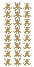 Frog Stickers Sticker Vinyl 1.20" DC34-091 Matte Gold