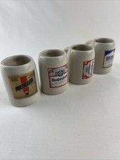 Vintage Lot Anheuser Busch Budweiser Mini Beer Steins Shot Mugs Chile Shot Glass