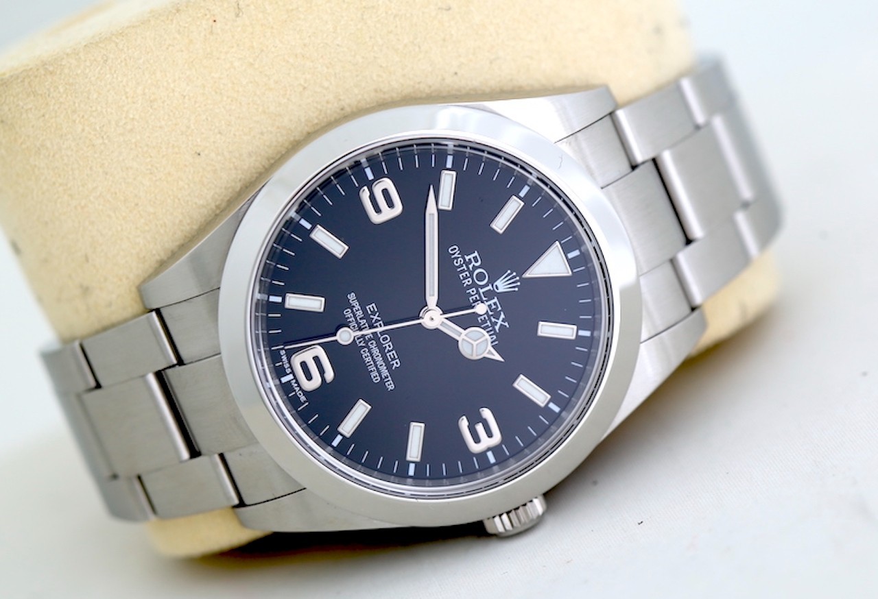 Rolex Explorer 214270 (2019) - 39mm Black Face Automatic Watch - Oyster Strap