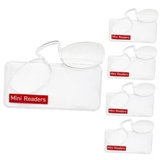Armless Thin Reading Glasses - Clip on Nose Readers Mini Transparent 2.5 x