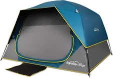 4 Person Blackout Camping Tent, Easy Setup Waterproof 4 person, Dark Blue 