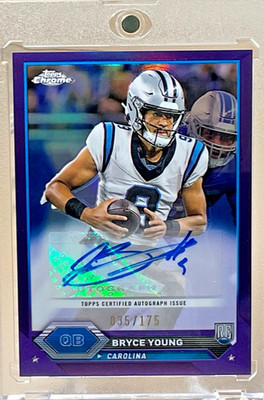 Bryce young 2023 Topps Chrome rookie auto purple 35/175