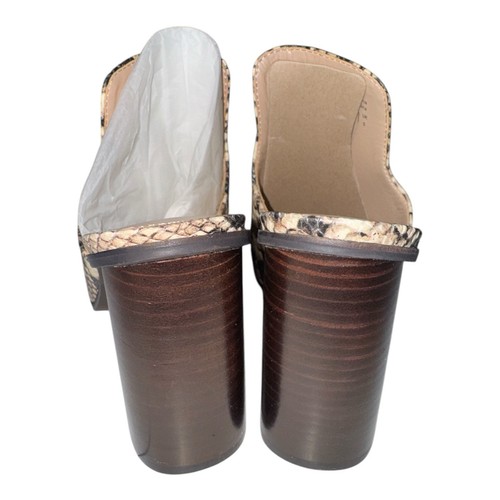 🔥 Aldo Legossa-30 Block Heels Women’s Sz 7.5 Snakeskin Comfort Open Toe Slip On - Picture 6 of 9
