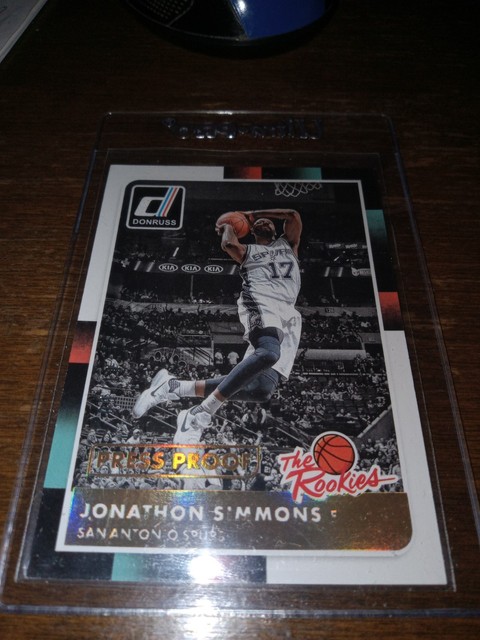 2015-16 Donruss Jonathon Simmons The Rookies Press Proof #09/10