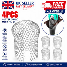 4PCS Metal Mesh Gutter Leaf Debris Mud Trap Guards Drain Pipe Cover Downpipe UK
