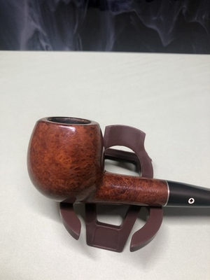 #ad Custom Bilt Billiard Estate Tobacco Pipe Brown Wood Black Stem Brass Band $27.50