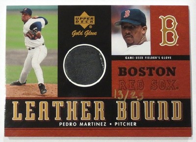 2001 UD GOLD GLOVE PEDRO MARTINEZ GAME GLOVE GOLD LEATHER BOUND