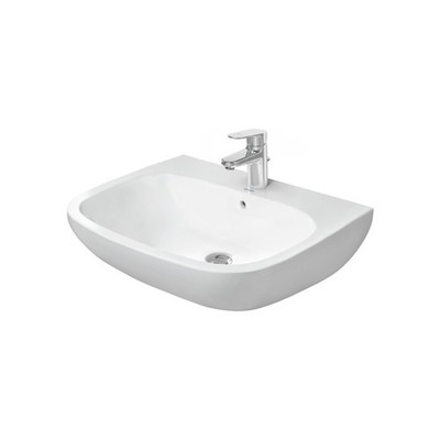 Duravit Waschtisch D-Code 65x50cm m HL ÜL Hahnlochbank weiß