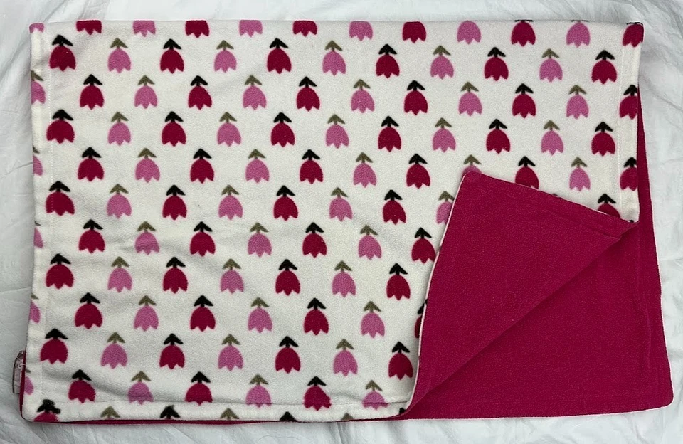 Dwell Studio Pink Tulip Flower Baby Girl Blanket Beige Brown Target Fleece Lovey - Image 2 of 3