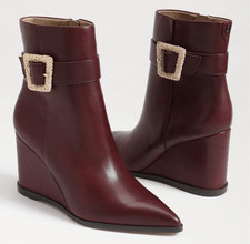 Sam Edelman Women  s Weslie Buckle Wedge Boots 6
