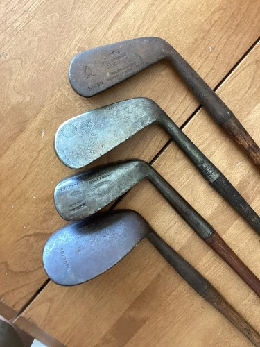 Antique Hickory Wood Shaft 4 Irons Various Lofts Golf Clubs