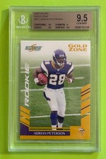2007 Score Adrian Peterson Gold Zone Rookie RC #395/600 Vikings BGS 9.5