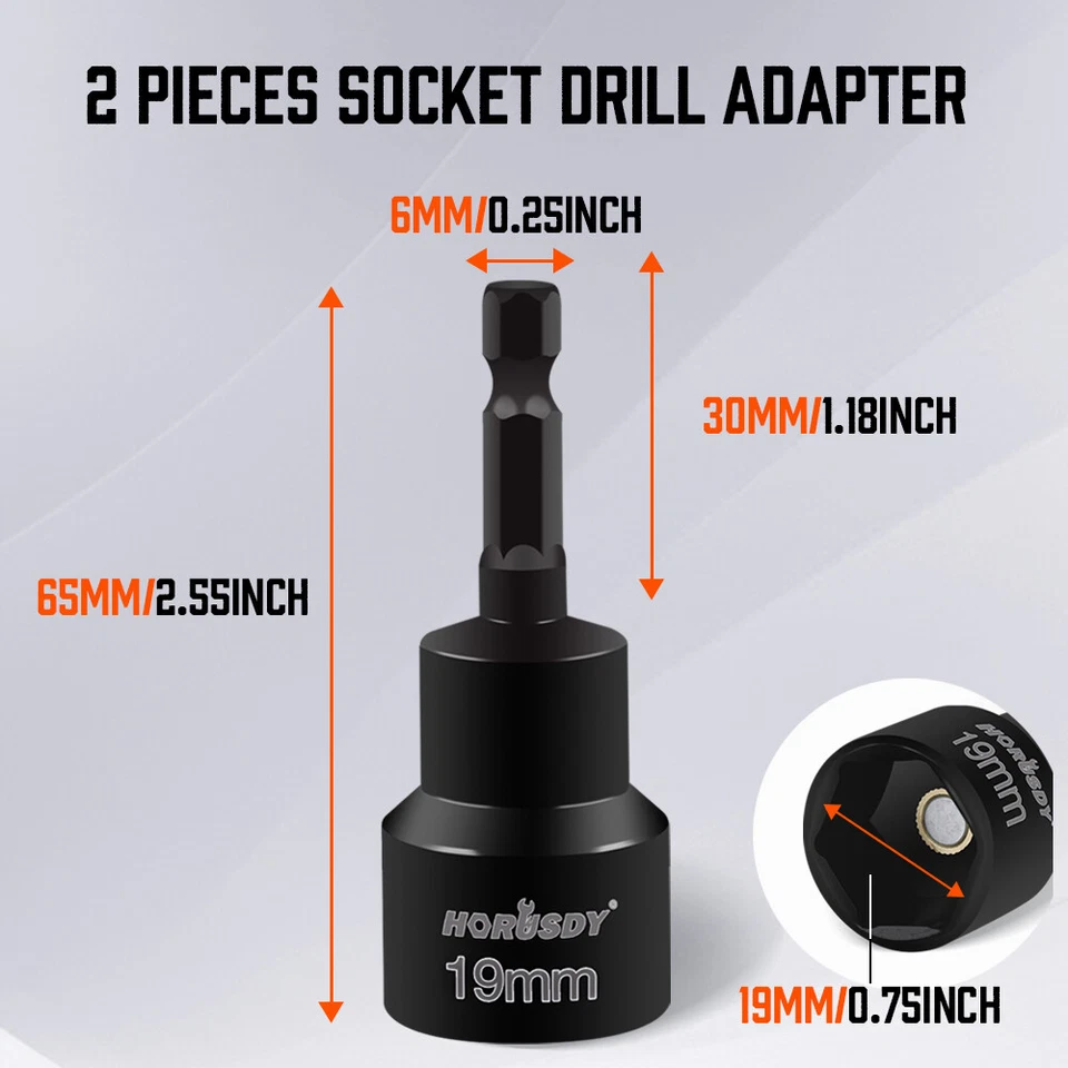 2PC RV Scissor Jack Socket 19mm 3/4 Inch Hex Magnetic Nut Trailer Connect Change - Image 3 of 4