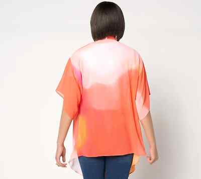 nicole by Nicole Miller Chiffon Topper Cardigan-Orange Ombre