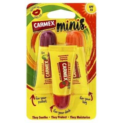 Carmex Assorted Mini Squeeze 3pk x10