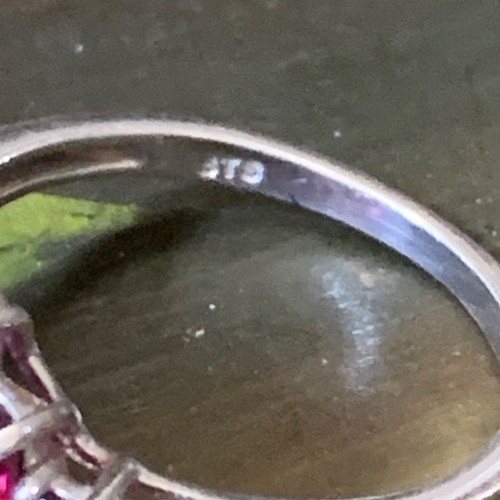 Vintage Sterling Silber roter Granat Cluster Ring 925 Edelsteine Größe 8 Nachlass - Bild 3 von 7