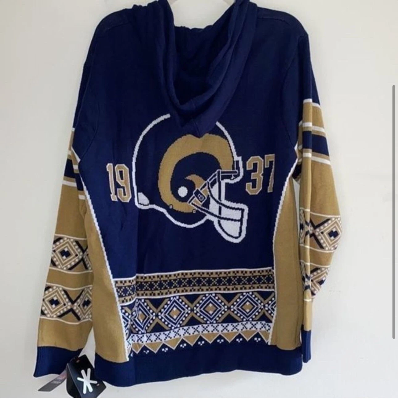 VETEMENTS Felpa con cappuccio NFL Team Apparel St. Louis Rams tasca anteriore taglia grande maglione brutto