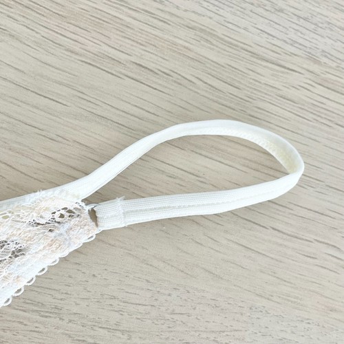 Pleasure State Thong String Size L White Beige Stretch Lace Sheer High Leg New - Picture 4 of 7