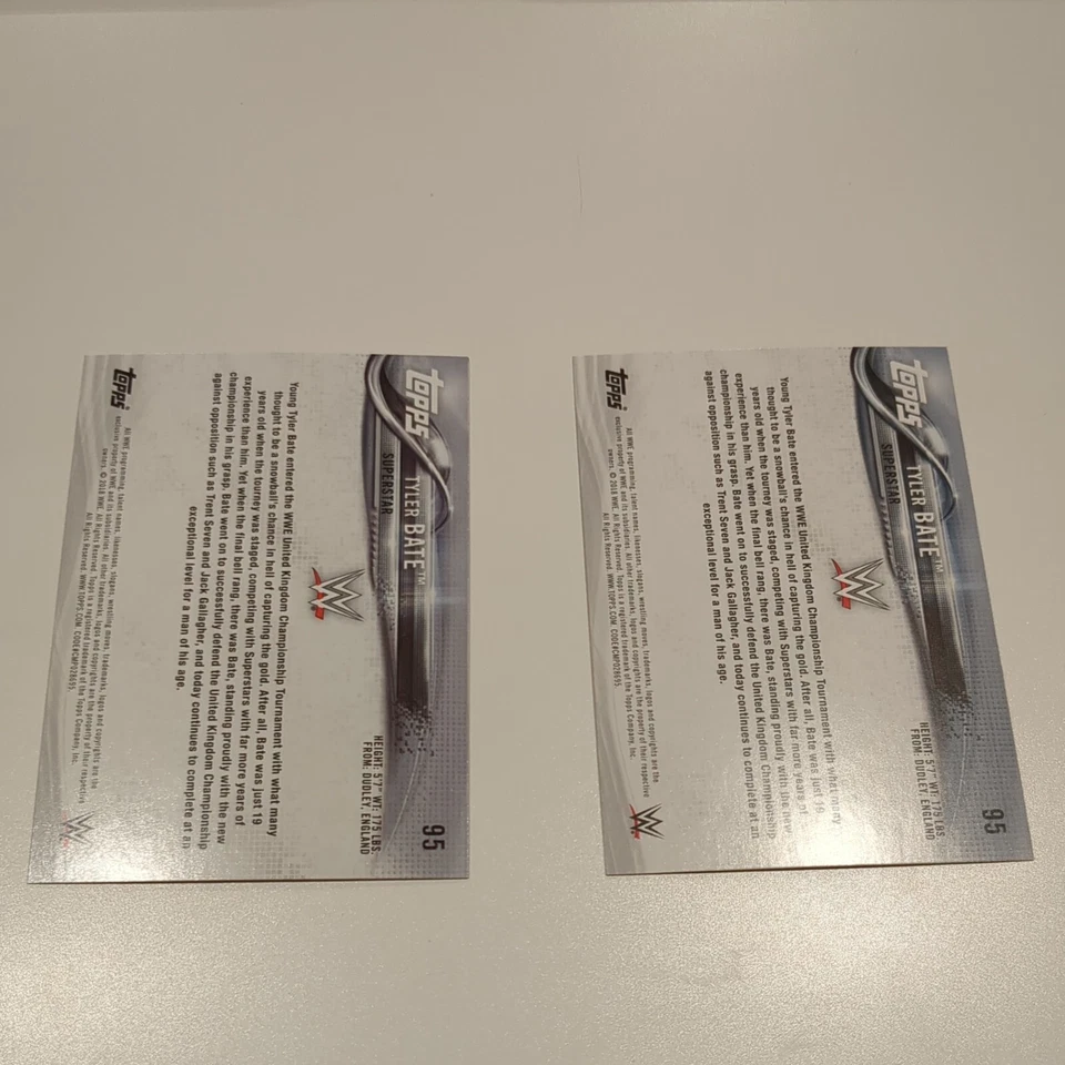 2018 Topps WWE - Bronze #95 Tyler Bate and #95 Tyler Bate - Image 2 of 4