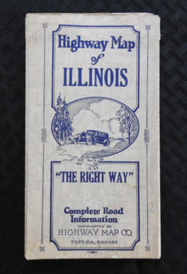 1930's Illinois Highway Map Route 66