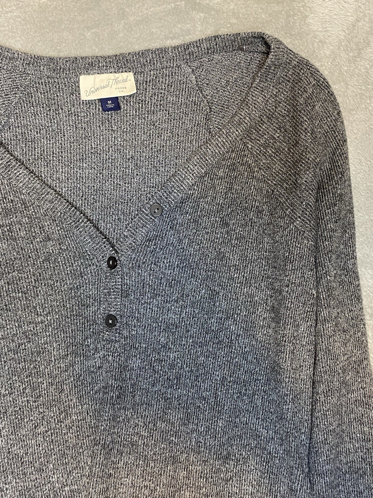 Universal Thread Marbled Gray Knit Long Sleeve He… - image 4