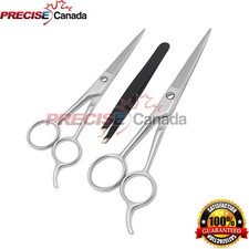 2 Professional Barber Hair Cutting Scissors Shears 5.5"  7.5"  Eyebrow Tweezer