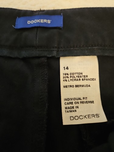 Dockers Individual Fit Metro Bermuda Short Women's Size 14 Black High Rise - Picture 8 of 10