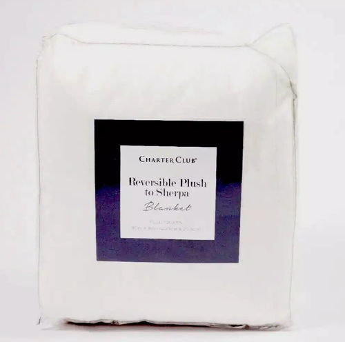 Charter Club Sherpa Plush Reversible Blanket Full/Queen 90 X90 - 第 2/6 張圖片