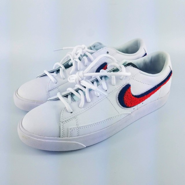nike blazer low 3d white blue red