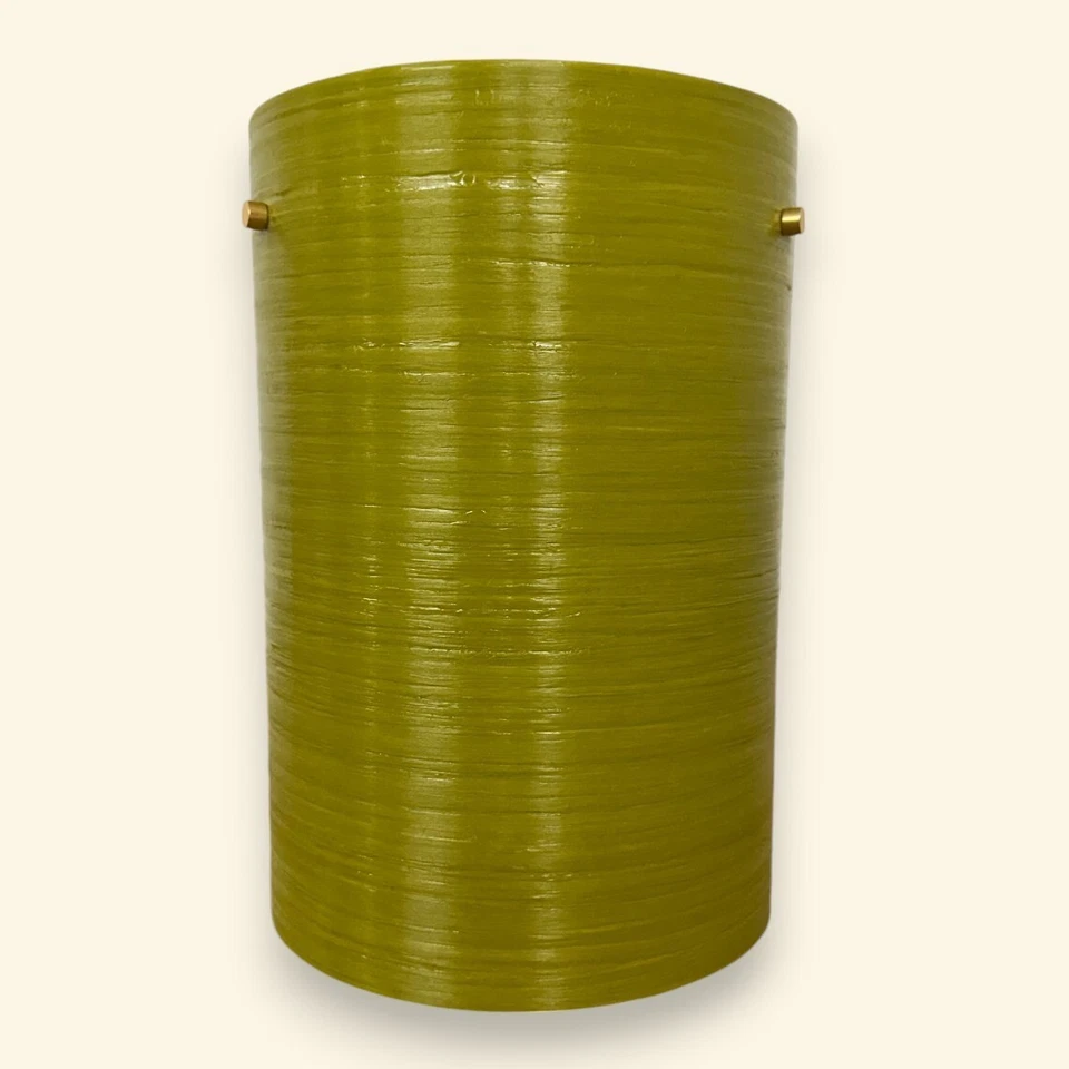 Pantalla de lámpara de fibra de vidrio hilada Shatterline hecha en Gran Bretaña por Royale 9" x 6" aguacate Foto 3 de 4