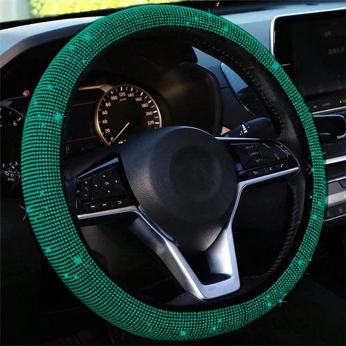 1PC Crystal Diamond Steering Wheel Cover Bling Glitter Interior Car Protector - Picture 7 of 16
