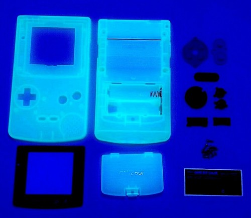 Housing Shell for Nintendo Game Boy Color w/ Lens, Buttons, Pads, Sticker GLOW - Picture 5 of 5