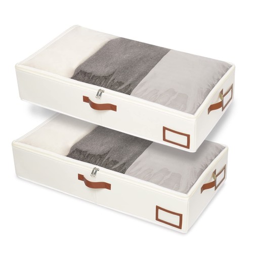 Under Bed Storage Containers 2 Pack Under Bed Clothes Organizer With Sturdy Zipp