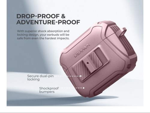 DEXNOR Schutzhülle für AirPods Pro 2 Ohrhörer Stoßfest Robust Cover - Bild 34 von 60