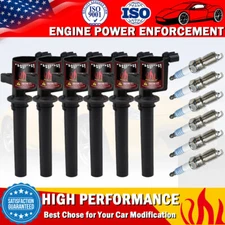 6 Pack DG500 Ignition Coils and Spark Plugs For Ford Escape Mazda Mercury 3.0L
