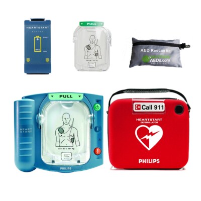 New Open Box Philips Heartstart AED HS1 Onsite M5066A Battery / Pads