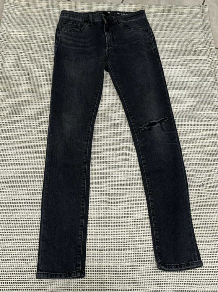 JEANS SAINT LAURENT PARIS D05 W SK MW NERO ELASTICIZZATO DEMIN SKINNY GAMBA TG 27x31