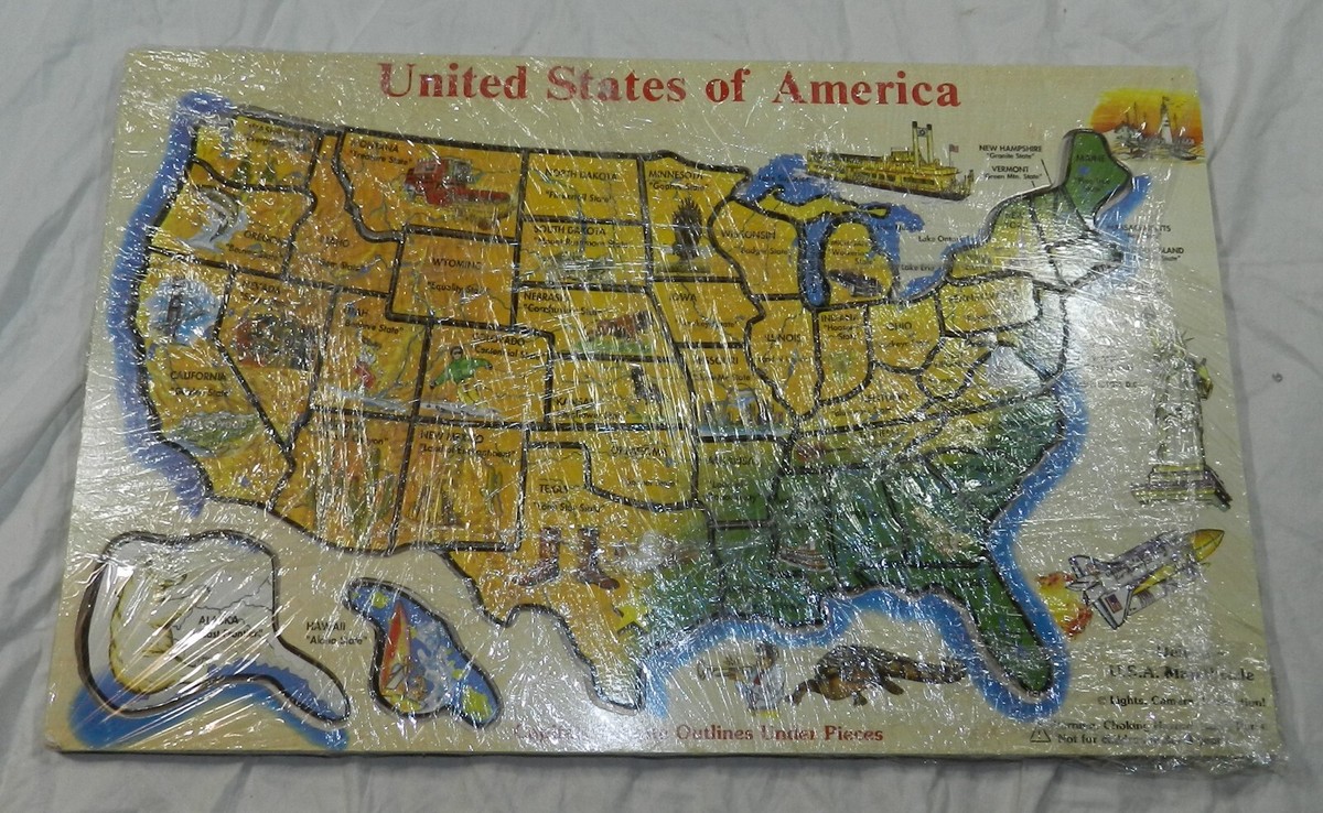 アメリカ風景画 トレー United States of America Wood Tray Puzzle by