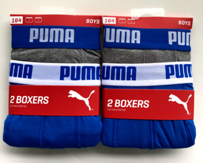 Puma Boxer Boys blau / grau cotton stretch 4 er Pack Gr. 164